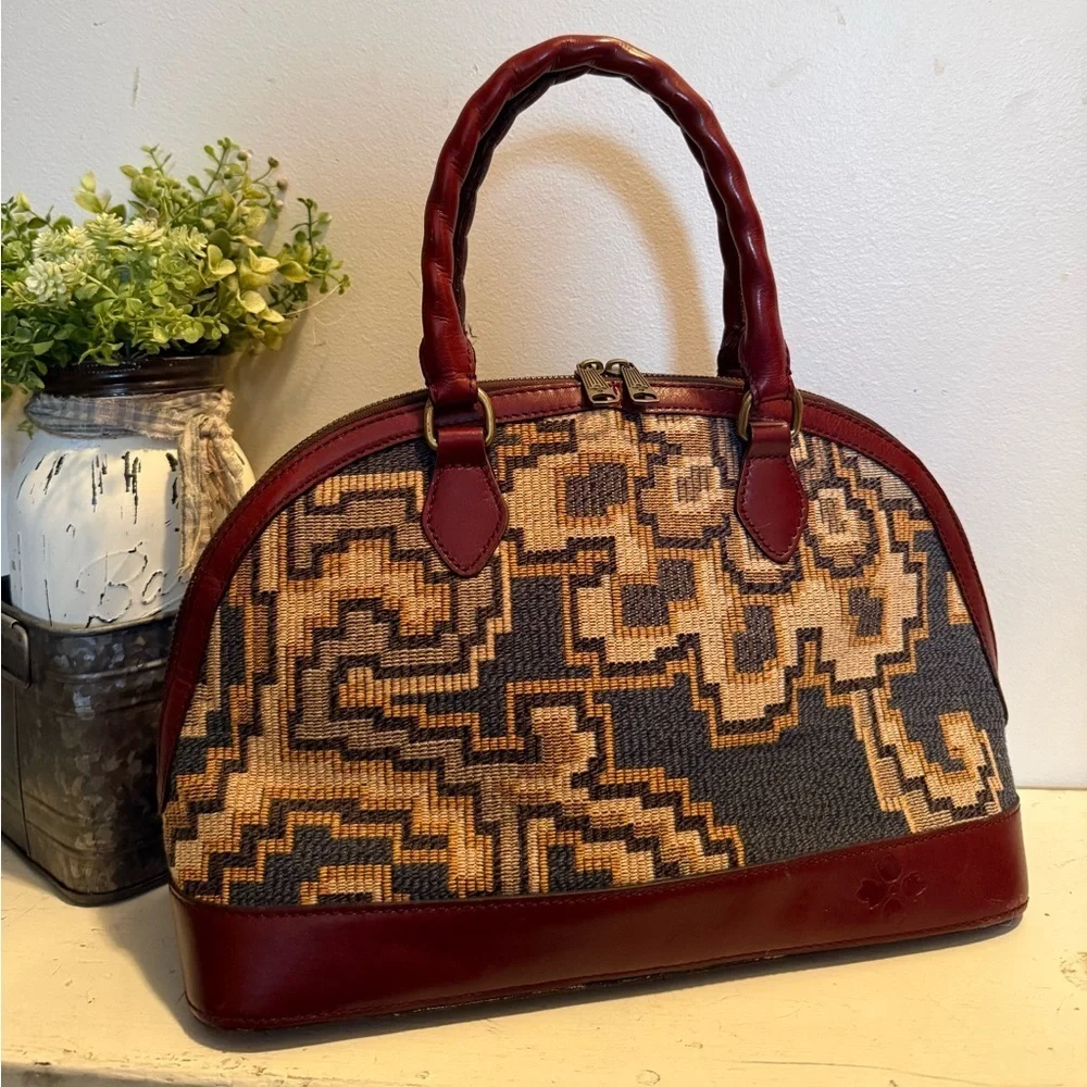 RARE  $199 PATRICIA NASH Tarma PERUVIAN TAPESTRY Blue Brown  Style # P482218